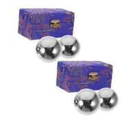 NIYANGLE 4pezzi Palline da Esercizio Baoding Tradizionali in Metallo per Allenamento Manuale e Salute Riduzione dello Stress Massaggio Terapeutico per Mani per Mezza Età e Anziani