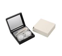 NIYANGLE 4pezzi Porta Lenti Contatto Finestra Trasparente Custodia per Lenti Doppio Scomparto per Conservazione Separata Design Compatto per Viaggi e Uso Quotidiano Include Specchio