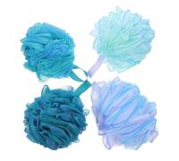 NIYANGLE 4pezzi Scrub Esfoliante Per Corpo Palla Da Bagno Rete Per Pulizia Profonda e Comfort Durante La Doccia Accessori Per Bagno Arancio