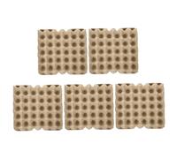 NIYANGLE 5 pezzi Cartoni Uova in Carta Pulp Riutilizzabili Vassoio Compatto Uova con Design Scanalatura Protettiva per Conservazione e Trasporto Adatto Frigorifero e Mercati