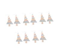 NIYANGLE 5 Pezzi Orecchini Lunghi Pendenti Albero di Natale in Lega a Due per Donne Gioielli Natalizi Eleganti e Festivi per Feste di Vacanze