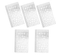 NIYANGLE 5 Pezzi Righello Modello di Disegno in Acciaio Inox Argento | Forme Geometriche e Fondamenti, Superficie Facile da Pulire, Bordi Lisci