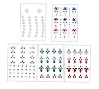 NIYANGLE 5 Set Adesivi per con Autoadesivi per Decorazioni per Feste Costumi e Matrimonio Colorati per Volti e Occhi per Festive