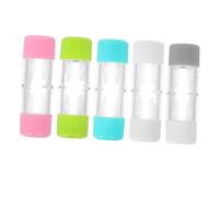 NIYANGLE 5pezzi Custodia per Lenti Rgp Trasparente Supporto Barilotto Doppia Testa Chiusura Ermetica per Conservazione Portatile delle Lenti Contatto e Cosmetici Quotidiani