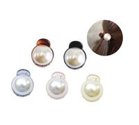 NIYANGLE 5pezzi Fermaglio per Capelli Perle Mini Fermagli per Capelli da Bambina Nero Marrone Arancione Rosa Blu Grigio