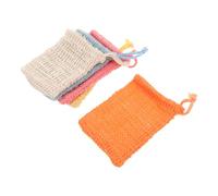 NIYANGLE 5pezzi Sacchetto per Sapone Esfoliante in Cotone e Lino con Coulisse Sacchetto per Shampoo Solido e Sapone per Doccia in Rete Schiumogena