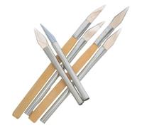 NIYANGLE 6 Pezzi Coltello Minimizza i Graffi in Agata e Acciaio Inossidabile con Manico in Legno per Lucidatura Sicura di Platino e Argento la Creazione di Gioielli