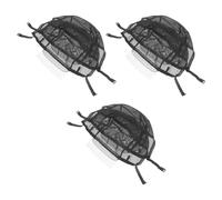 NIYANGLE 6 Pezzi Cuffie per Parrucca in Rete Elastica Nera 13x10 Cm, Calotte a Cupola Traspiranti e Regolabili per Donna, Rete per Chioma Confortevole e Lavabile per Uso Quotidiano