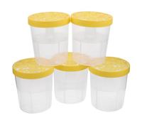 NIYANGLE 6 Pezzi Scatola Deumidificatore Riutilizzabile in Plastica Coperchio Giallo - Contenitore Antiumidità Compatto per Armadio, Bagno e Scarpe - Supporto Vuoto per Assorbitore