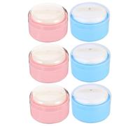 NIYANGLE 6pezzi Piumino per Cipria in Polvere Libera e Contenitore Vuoto per Cipria per Ragazzo Ragazza Ragazza Applicatore Facile da Usare Sola Mano Realizzato in Plastica e Spugna