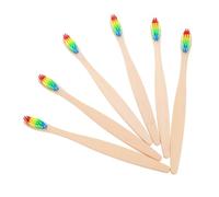 NIYANGLE 6pezzi Spazzolini Bamboo Setole Morbide Per Adulti Spazzolini Per e Sicuri Per Gengive Sensibili Colori