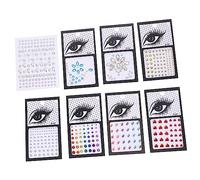 NIYANGLE 8fogli Adesivi Di Strass Per Viso Gemme Autoadesive Per Festival e Feste Decorazioni Per Trucco Di Halloween e Cosplay Facili Da Applicare e Rimuovere