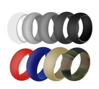 NIYANGLE 9 Pezzi Anello Sportivo in Silicone Rotondo Semplice | Materiale in Silicone, Contatto la Pelle Sicuro, Sostituzione degli Anelli, Comodo per Cucina e Pulizie Colore Casuale