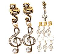 NIYANGLE 9pezzi Accessori Per Dreadlock Note Musicali Decorazioni Per Capelli Intrecciati Polsini Per Capelli Gioielli Per Trecce
