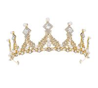 NIYANGLE Accessori Per La Di Perle Coroncina Sposa Banda Per Da Sposa Fascia Da Sposa Con Strass Diademi Nuziali Per La Sposa Fasce Da Sposa Chiesa Nuziale Nuziale D'oro Lega