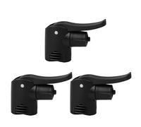 NIYANGLE Adattatore Testa Pompa Bicicletta Doppia Valvola Presta e Generica, Set 3 Pezzi in Plastica Nera, Accessori per Bici e Gonfiaggio Outdoor, Compatibile Pneumatici Bici, Veicoli