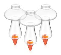 NIYANGLE Autoirrigatore per Piante in Vaso a Fungo 3 Pezzi 300ml | Plastico e Ceramico, Design Trasparente, per Vasi Sospesi e Aiuole, Irrigazione Automatica