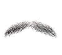 NIYANGLE Baffi finti da uomo: barba finta realistica con umani per feste in maschera, spettacoli teatrali, cosplay e festival, facili da applicare e rimuovere, neri