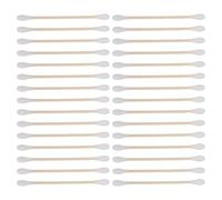 NIYANGLE Bastoncini di Cotone Bastoncini in Legno 30 Pezzi, Tamponi Auricolari di Sicurezza a Punta Sottile per Pulizia Orecchie e Trucco, Confezione Compatta da Viaggio per Igiene