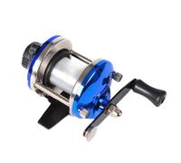 NIYANGLE Bobinatore di Lenza da Pesca a Tamburo in Abs e Ferro Forza di Serraggio Regolabile e Controllo Tensione per Attrezzatura da Pesca Blu 0,28mm 50m