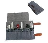NIYANGLE Borsa per Parrucchiere Organizer per Strumenti da 12 Scomparti in Pelle Rotolabile per Uso in Salone di Bellezza
