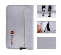 NIYANGLE Borsa Portadocumenti Ignifuga Doppia Cerniera Resistente e Capiente Organizer per Documenti Denaro e Oggetti di Valore Adatta per Casa Ufficio e Scuola Colore Argento