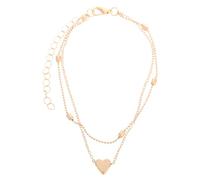 NIYANGLE Bracciale alla Caviglia a Doppio Strato Ciondolo a Forma di Cuore in Rame Color Oro, Design Semplice e Stile Versatile per Un'atmosfera Estiva Rilassata