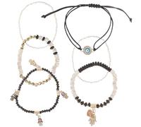 NIYANGLE Bracciale Occhi Turco Halloween Festivo in Perline di Riso e Lega | Stile Bohémien e Dettagli Delicati, Comodo da Indossare, Resistente allo Scolorimento, per Donne