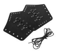 NIYANGLE Bracciali in Similpelle Neri per Cosplay Vichingo Medievale Protezioni per Avambraccio Cuciture Rinforzate Accessori per Costume Halloween e Rievocazioni Storiche