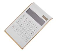 NIYANGLE Calcolatrice Solare Portatile Ultra Sottile per Studenti e Ufficio Doppia Alimentazione, Design Bianco in Plastica e Funzioni Base di Calcolo per Casa e Lavoro