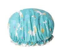 NIYANGLE Cappello Doccia Due Strati Design Unicorno Blu Protegge Durante Bagno e Spa e Facile Riporre