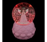 NIYANGLE Carillon Sfera di Cristallo Decorativa Angelo, Luce LED Colorata e Neve Automatica, Decorazione da Tavolo Stabile per Camera da Letto, Regalo Festa Elegante