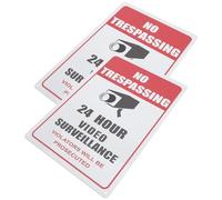 NIYANGLE Cartello di Avvertimento Telecamera di Sicurezza Montato a Parete, 2 Pezzi in Ferro Antiruggine Stampa Chiara, Segnale di Area Privata per Negozi, Hotel e Centri Commerciali