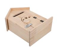 NIYANGLE Cassetta Postale a Muro in Legno con Serratura, Design a Forma di Casetta Decorativa, Contenitore Multiuso per Casa, Ufficio e Scuola, Facile da Installare, per Posta Sicura