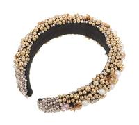 NIYANGLE Cerchietto Perline Barocche e Cristalli Artificiale Fascia Decorativa Per Donna e Ragazza Adatto Per Compleanni e Feste