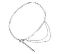 NIYANGLE Cintura da Donna e Versatile in Metallo Argento Pendente a Cuore Catena la Pancia, Design e Chic per Abiti per Ogni Occasione