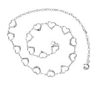 NIYANGLE Cintura Gioiello per Donna in Metallo Argento Cuore, Catena Vita Semplice ed Elegante, Valorizza le Curve un Look Raffinato e Moderno