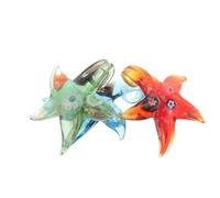 NIYANGLE Ciondolo Collana in Vetro Dipinto a Mano a Tema Stella Marina, Set 3 Pezzi Multicolore, Ornamenti Decorativi per Scrivania e Collezioni di Figurine Oceaniche, Accessorio Leggero