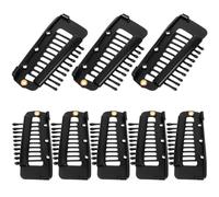 NIYANGLE Clip per Extension per Chioma 10 Denti 8 Pezzi in Metallo Nero Resistenti Non Facili da Deformare, per Fissare Parrucche e Prolunghe Chioma