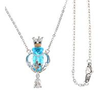 NIYANGLE Collana Ciondolo a Cuore Corona e Cristalli per Profumo | Oli Essenziali e Fragranze, Smalto Decorativo, Stile Elegante e Unico, per Donne e Amiche