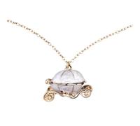 NIYANGLE Collana Pendente Donna Retrò Ciondolo Carro Zucca Elegante | Lega Oro, Texture Fine, Stile Delicato, per Donna e Signora in Ogni Occasione