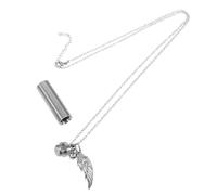 NIYANGLE Collana Urna per Ceneri di Animali in Acciaio Inossidabile Argento | Ricordo Memoriale, Coperchio Svitabile, Leggera e Semplice, Finitura Sobria per Portare con Sé un Simbolo Discreto