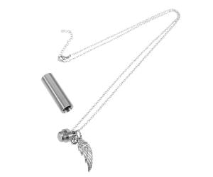 NIYANGLE Collana Urna per Ceneri di Animali in Acciaio Inossidabile Argento | Ricordo Memoriale, Coperchio Svitabile, Leggera e Semplice, Finitura Sobria per Portare con Sé un Simbolo Discreto