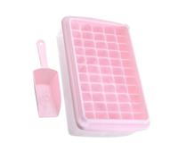 NIYANGLE Contenitore per Ghiaccio Cubetti in Plastica Rosa con Coperchio e Paletta, Stampo Riutilizzabile per Cubetti con Scioglimento Lento, per Uso Domestico