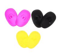 NIYANGLE Copriorecchie in Silicone Per Dei Chioma Set 3 Paia (Viola Giallo) Protezione Per Orecchie Durante Trattamenti Riutilizzabili e Comodi