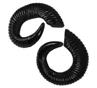 NIYANGLE Corna di Pecora in Pvc Nero per Fascia Chioma Decorativa e Confortevole, Accessori Creativi e Realistici per Festa di Halloween e Capodanno