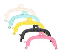 NIYANGLE Cornice per Pochette Fai da Te in Plastica Colorata 85 CM Chiusura a Scatto Set da 5 Pezzi per Portamonete e Borse Artigianali Accessori Creativi per Cucito e Realizzazione