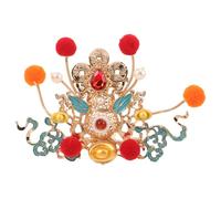 NIYANGLE Coroncina cinese per capelli | Forcina per capelli Hanfu con strass | Corona nuziale tradizionale vintage con bastoncino | Accessori per con perle per chignon, festa di Capodanno e festa di