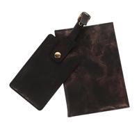 NIYANGLE Custodia per Passaporto e Tag Valigia in Pelle Pu Resistente All'acqua, Leggera ed Elegante, per Accessori da Viaggio in Set da Colore Nero