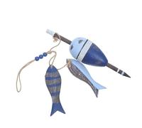 NIYANGLE Decorazione da Parete in Legno Stile Costiero Forma di Boa e Pesce, Resistente e Leggera, per Ambienti Costieri e Bagno Rustico